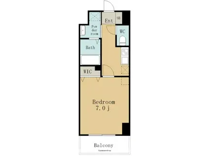 プレイズシード車道アベニュー(1K/3階)の間取り写真