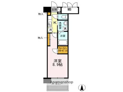 グランドソレイユ名駅(1K/5階)の間取り写真