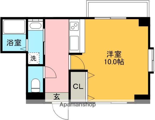 クオン千原(1K/1階)の間取り写真