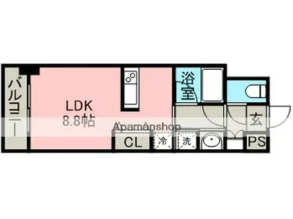 レジディア丸の内(ワンルーム/3階)の間取り写真