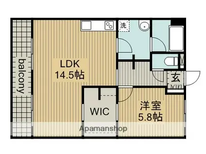 K-I コーポ(1LDK/2階)の間取り写真