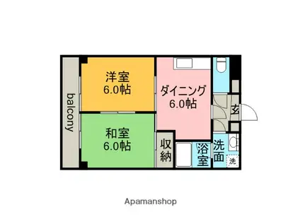 エルグランデアジヨシ(2DK/4階)の間取り写真