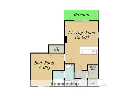 ヴィラクレアモント(1LDK/1階)の間取り写真