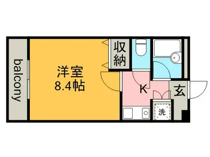 KLEBER(1K/1階)の間取り写真