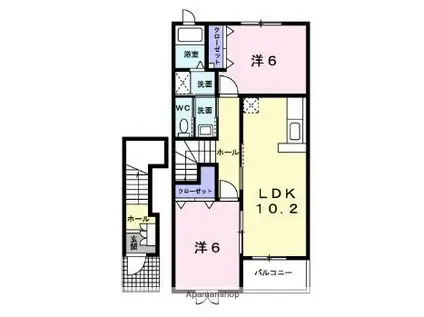 エリア88(2LDK/2階)の間取り写真