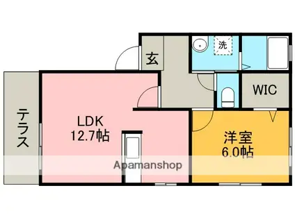 パークハイム朝宮(1LDK/1階)の間取り写真