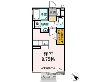 エスポワール大手(ワンルーム/2階)の間取り写真