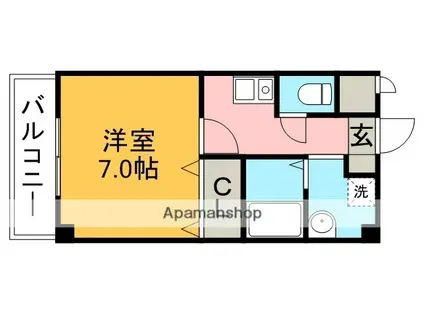 K・ドミール50(1K/2階)の間取り写真