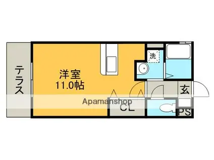カトル・サンドリヨン(1K/1階)の間取り写真