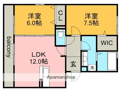 PREMIERVIOLET(2LDK/2階)の間取り写真