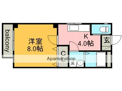 プレジール(1K/1階)の間取り写真