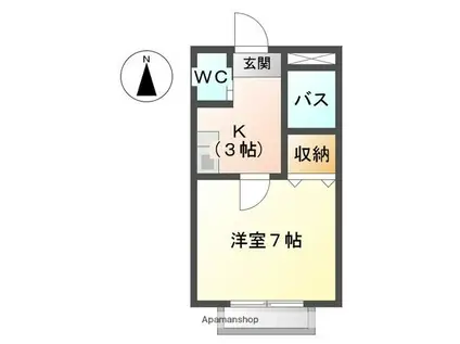 シャトーMT(1K/2階)の間取り写真