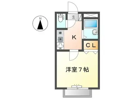 シャトーMT(1K/3階)の間取り写真