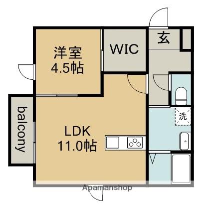 VERIOUS LUCKY(1LDK/2階)の間取り写真