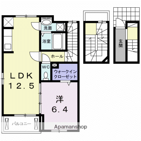 ラ・ステラⅡ(1LDK/3階)の間取り写真