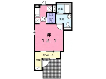 エテルノ Ⅰ(ワンルーム/1階)の間取り写真