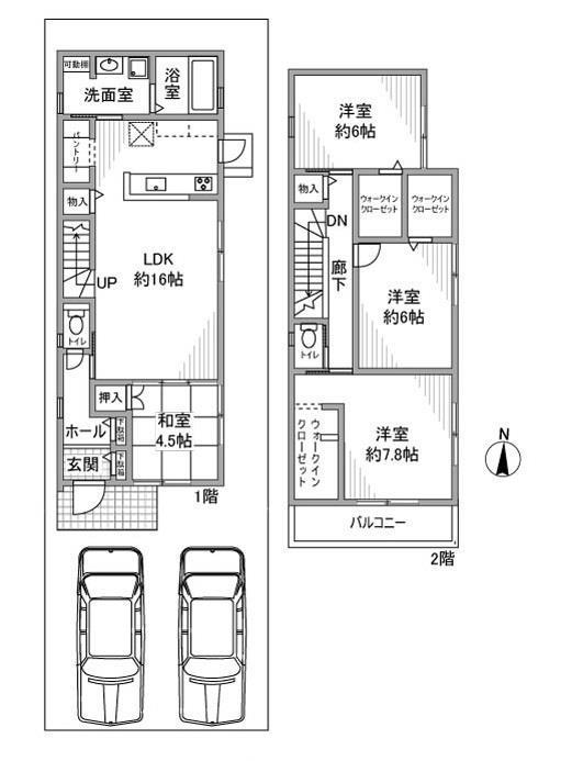 東海交通事業城北線 比良駅(愛知) 徒歩13分 2階建 築3年(4LDK)の間取り写真