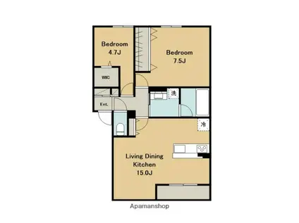 レリーサ知多Ⅱ(2LDK/1階)の間取り写真