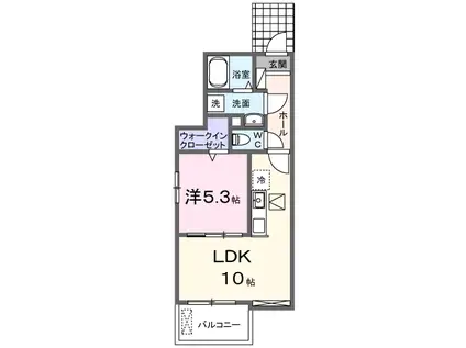 アムール Ⅱ(1LDK/1階)の間取り写真