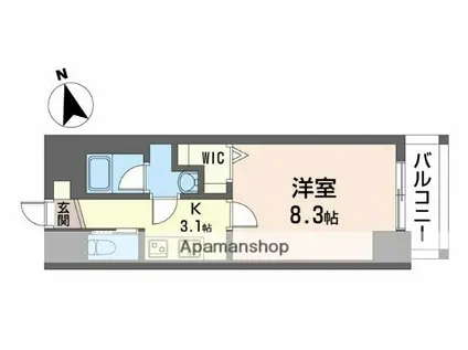 SUGAR HILLS OZONE TERRACE(1K/9階)の間取り写真