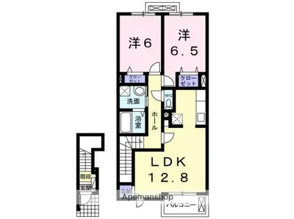 ウィンズⅡB(2LDK/2階)の間取り写真