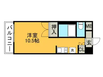 ドエル・マルモ101(ワンルーム/2階)の間取り写真