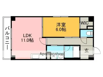 コンフォートA(1LDK/2階)の間取り写真