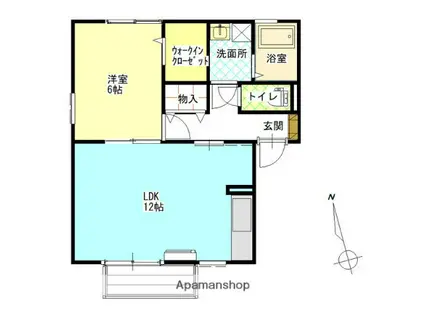 コスモス(1LDK/2階)の間取り写真