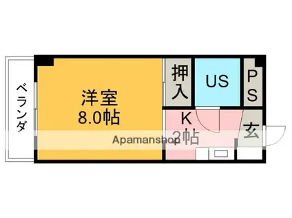 オレンジアベニュー(1K/3階)の間取り写真