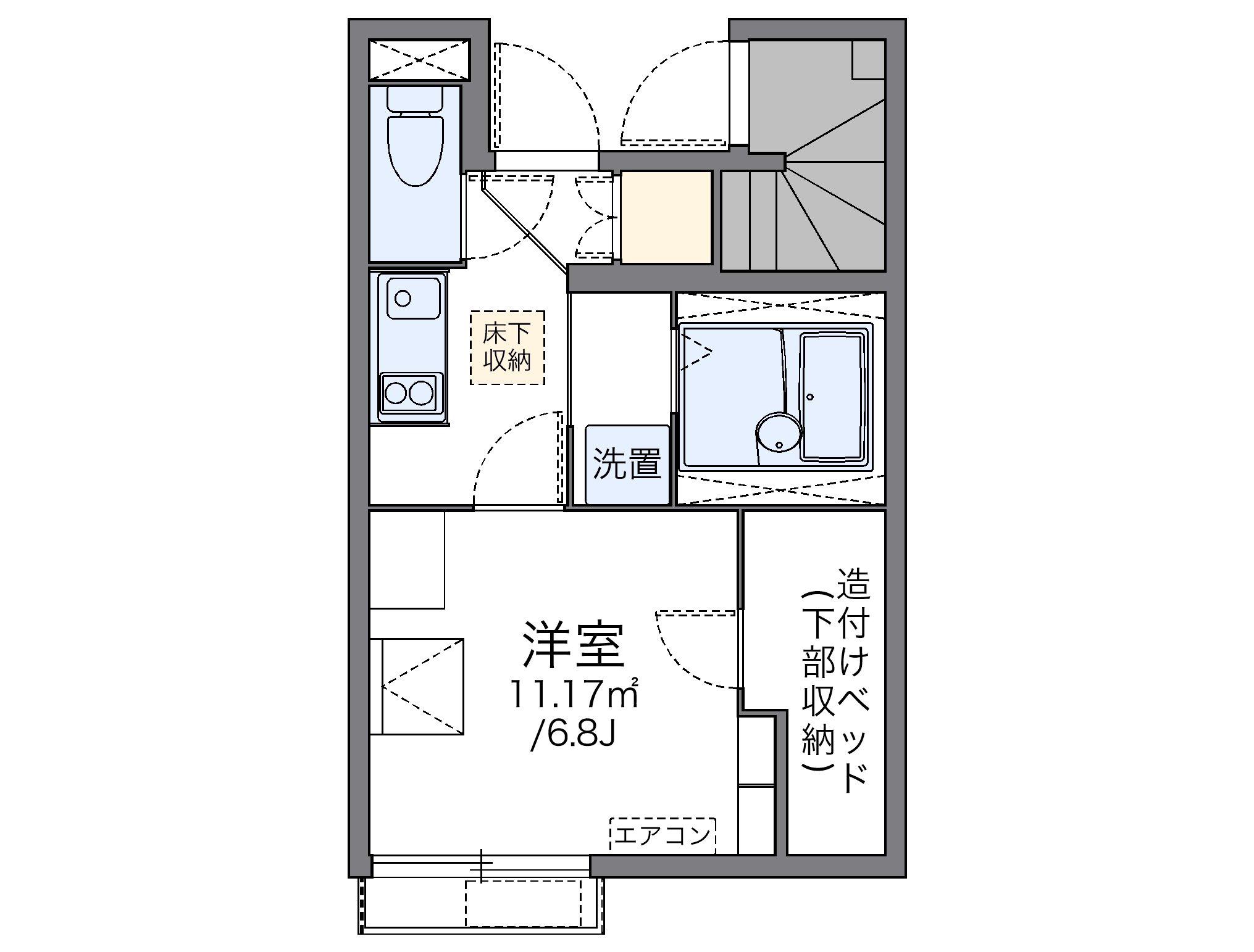 レオネクストジョーイ(1K/1階)の間取り写真