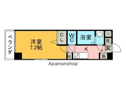 プラウランド小牧(1K/8階)の間取り写真