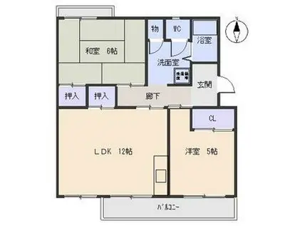 ブランヴェール(2LDK/3階)の間取り写真