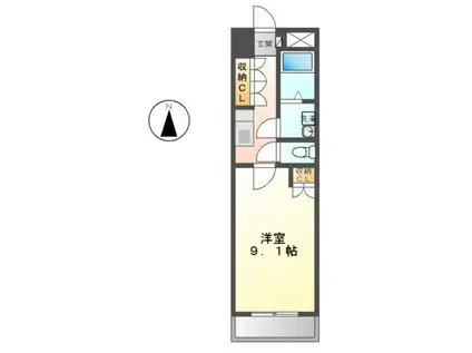 エスポアールクレア(1K/2階)の間取り写真