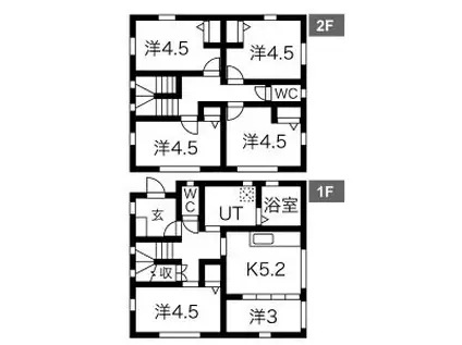 名鉄小牧線 味美駅(名鉄) 徒歩50分 2階建 築9年(6LDK)の間取り写真