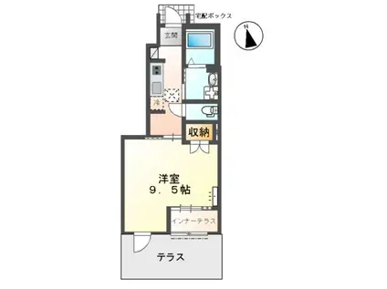 グラン・エトワール(1K/1階)の間取り写真