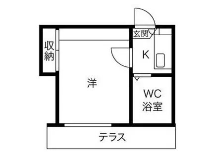 パイン西春(1K/1階)の間取り写真