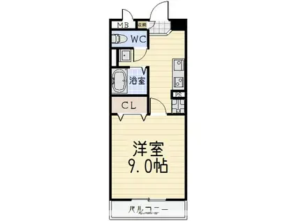 ヴィクトワール(1K/2階)の間取り写真