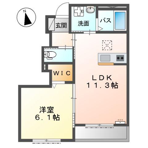 オーシャンアイランドⅡ(1LDK/1階)の間取り写真