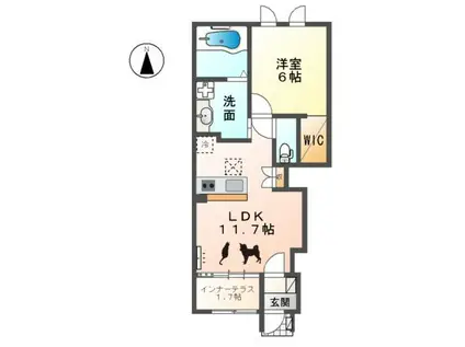 フランシーズ(1LDK/1階)の間取り写真