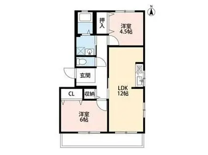 シャトーピア四辻A(2LDK/3階)の間取り写真