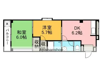 ライフステージ(2DK/4階)の間取り写真