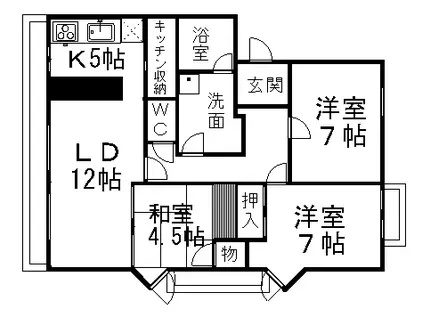 グランデ亀の井(3LDK/2階)の間取り写真