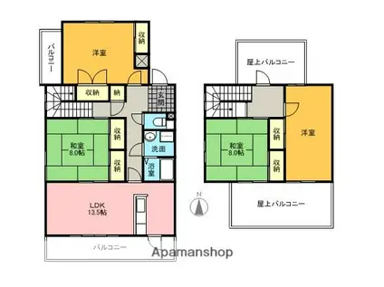 レジーナ・マルフク(4LDK/4階)の間取り写真