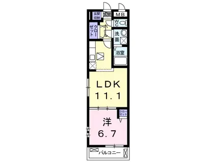サングレイス野並(1LDK/1階)の間取り写真