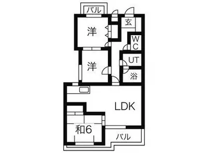 グレイスコート原(3LDK/2階)の間取り写真