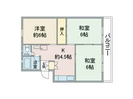 第2大幸ハイツ(3DK/4階)の間取り写真