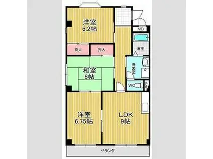 エスポワール小坂(3LDK/3階)の間取り写真