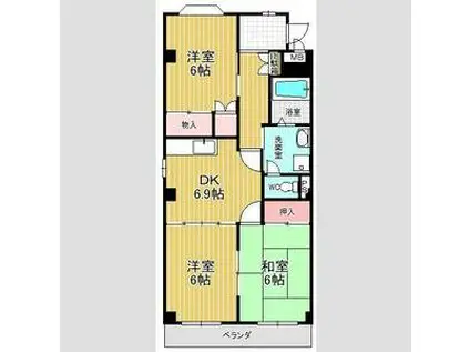 ホーステール諸の木(3DK/3階)の間取り写真