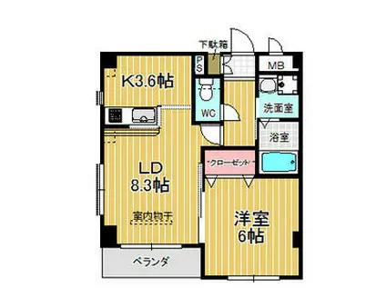 EXCEL(1LDK/1階)の間取り写真