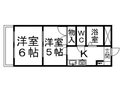 第2メゾンあらかわ(2K/4階)の間取り写真